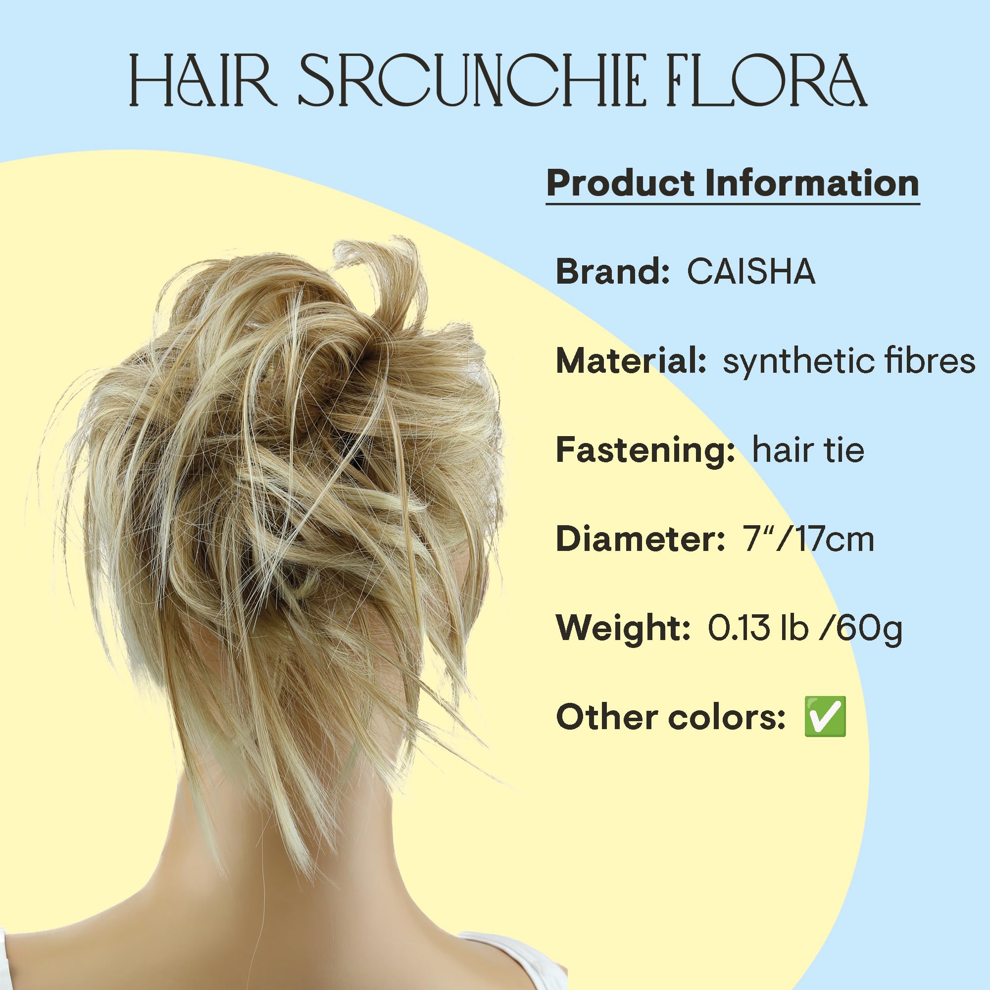 Blonde Mix # 27Bt88 G13F: Prettyshop Hairpiece Hair Rubber Scrunchie Scrunchy Updos Voluminous Wavy Messy Bun Blonde Mix # 27Bt88 G13F