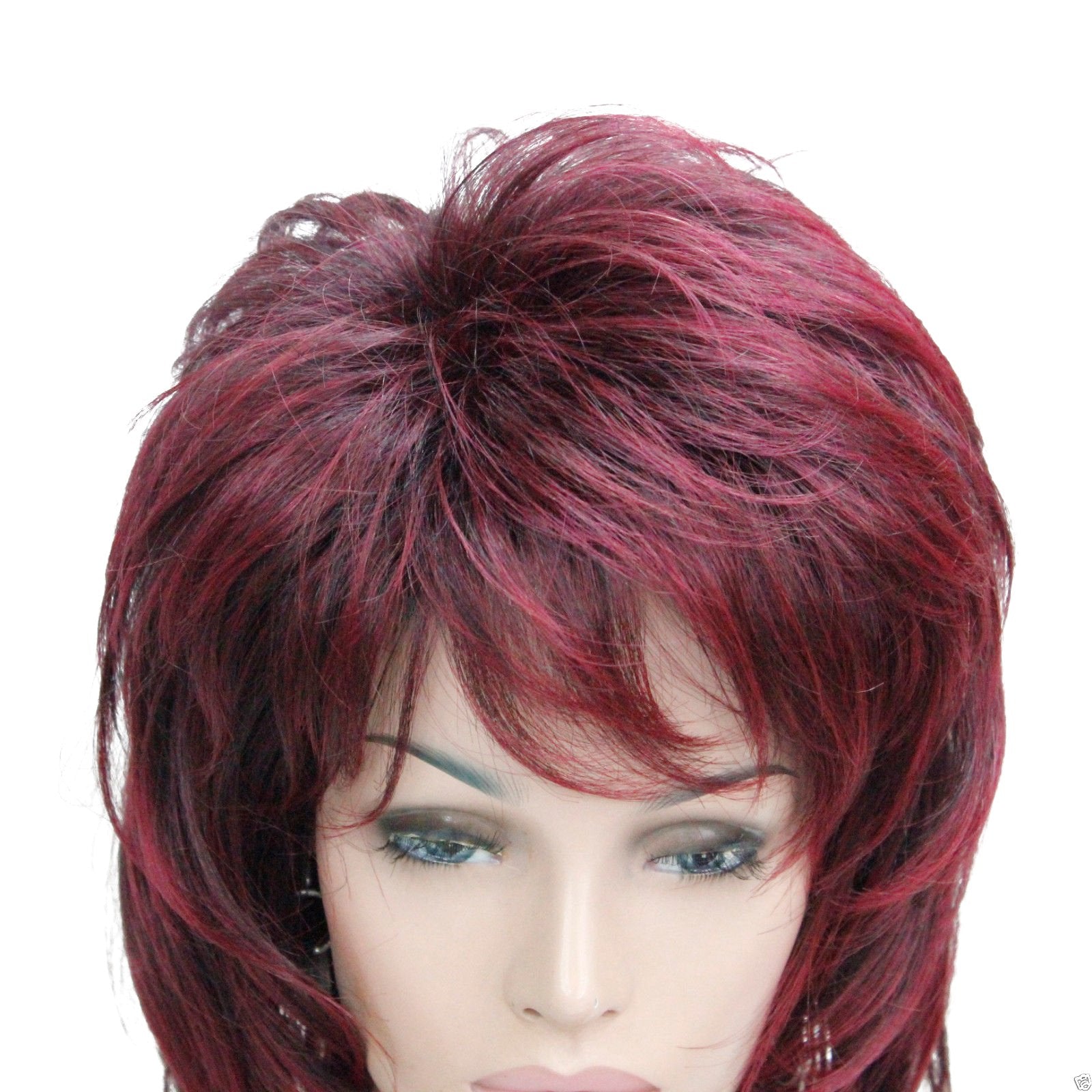 Lydell Long Soft Shaggy Layered Classic Cap Full Synthetic Wigs (1BT39T mixed red wine)