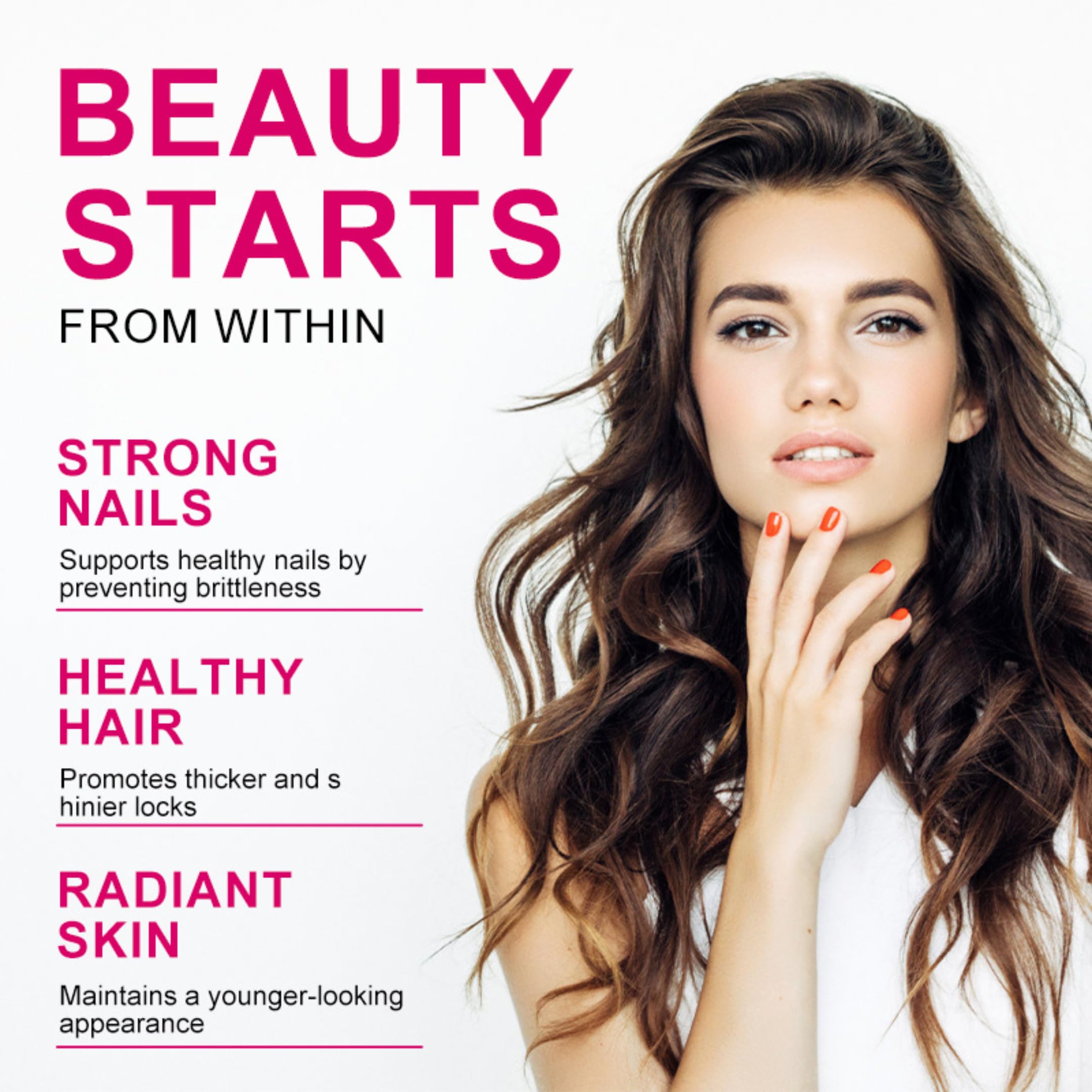 Multi Collagen Complex 200MG + Biotin 3000MCG + Vitamin C 50MG Per Serving! Promotes Healthy Hair, Beautiful Skin, and Nail Support! 120 Capsules, 60 Day Supply