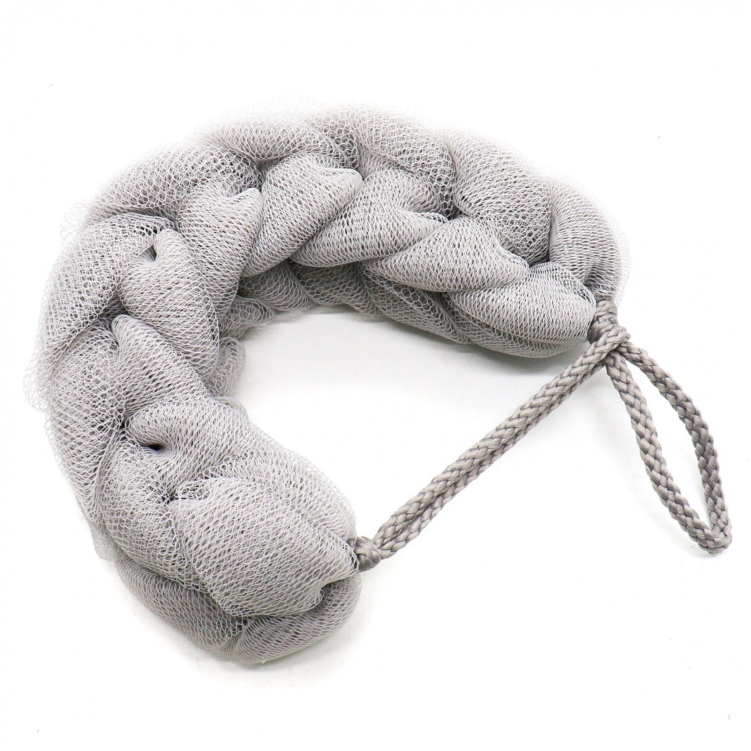 Huele 2 Pcs Exfoliating Bath Sponge Shower Pouf Loofah Back Scrubber Mesh Strap Skin Washer With Rope Handles