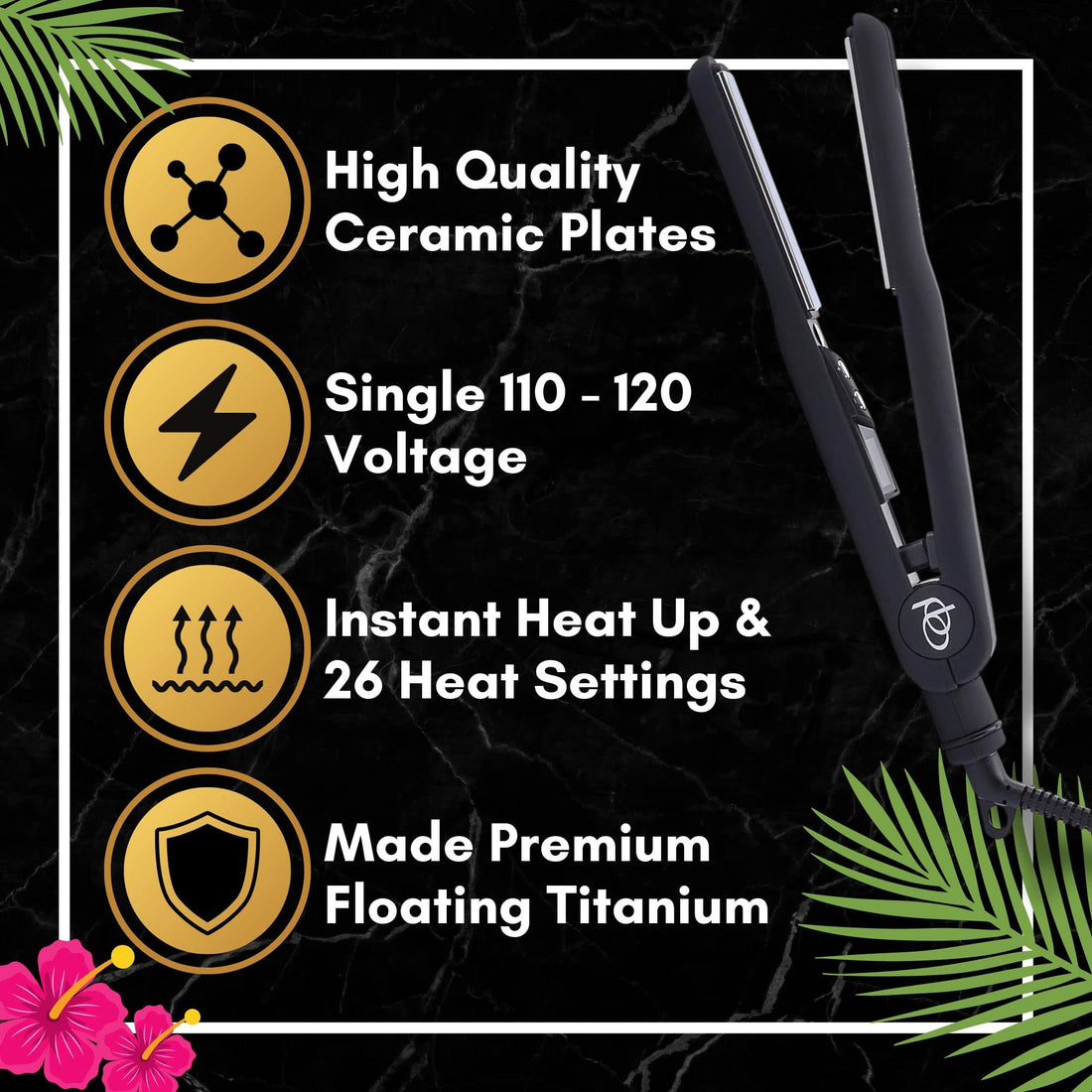 Paul Brown Hawaii Pro Titanium Plus Digital Hairstyling Iron, 1 Inch