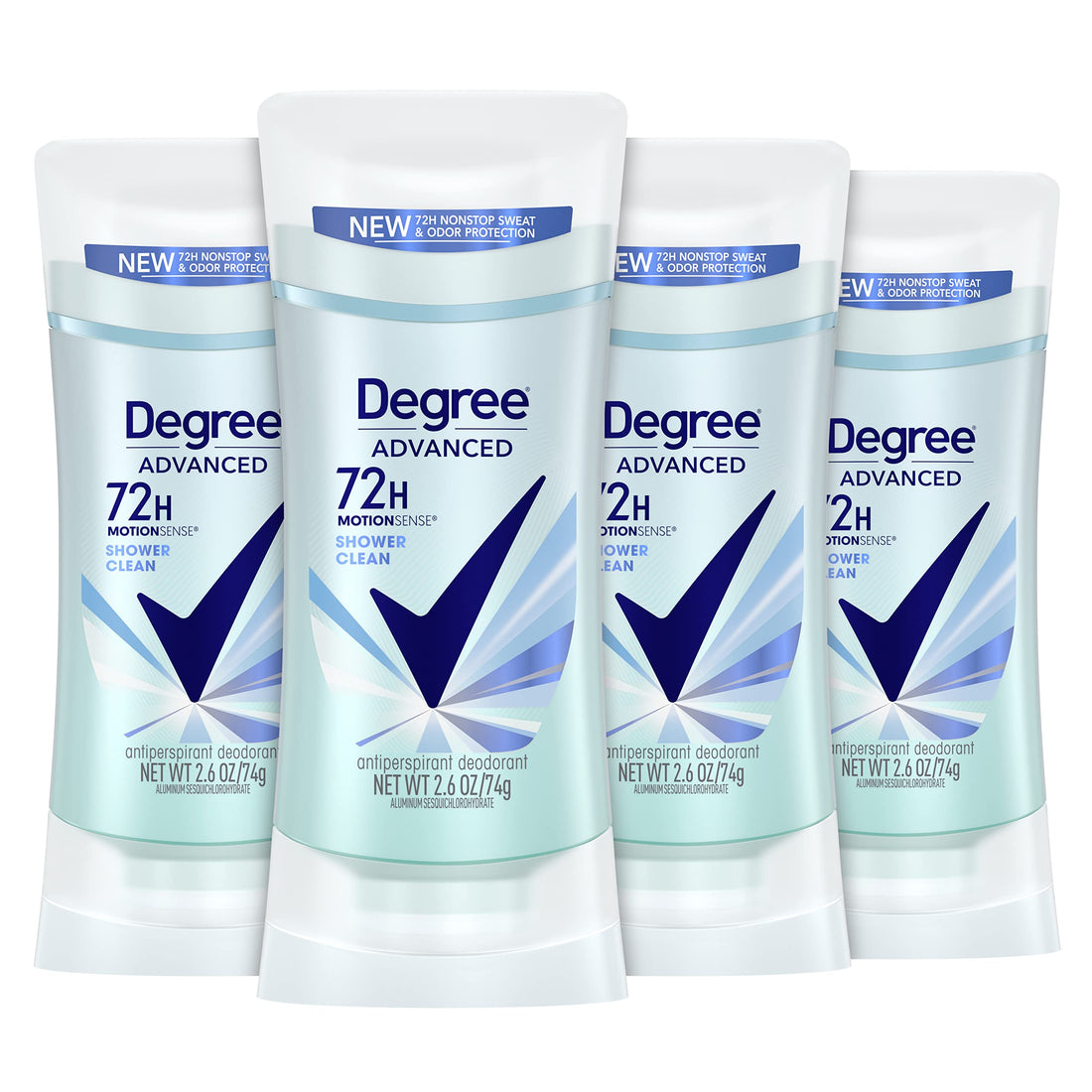 Shower Clean, 2.6-Ounce (4 Count) : Degree Women Antiperspirant Deodorant Stick Shower Clean 2.6 oz