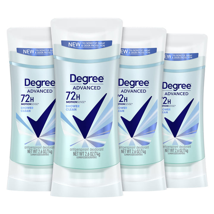 Shower Clean, 2.6-Ounce (4 Count) : Degree Women Antiperspirant Deodorant Stick Shower Clean 2.6 oz