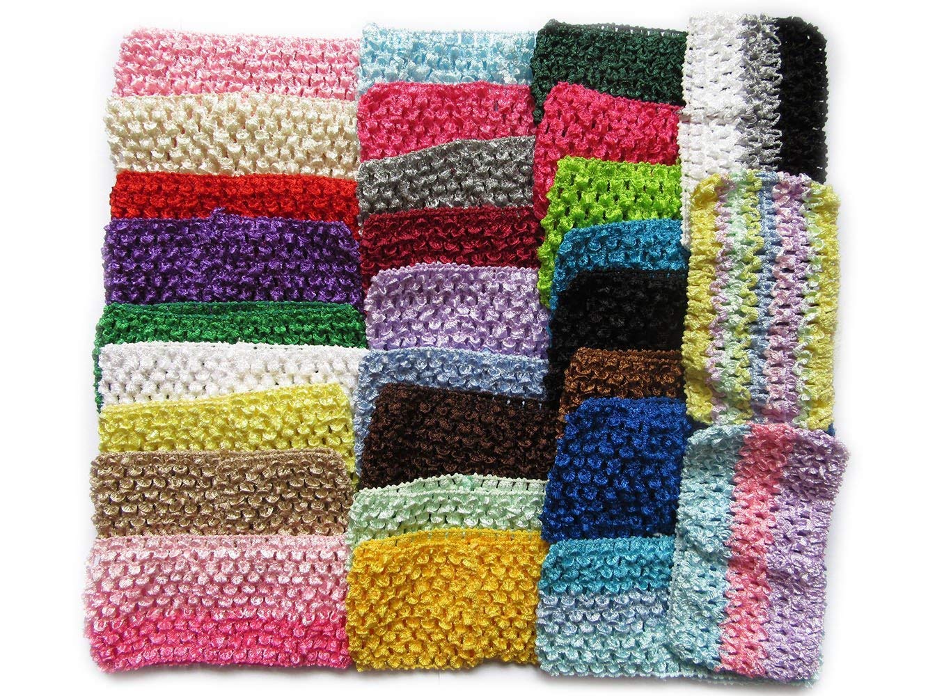 YYCRAFT 29 Pcs 2.75 Wide Elastic Crochet Headbands for Newborn Infant Toddler Baby Girls Hair Bands Accessories