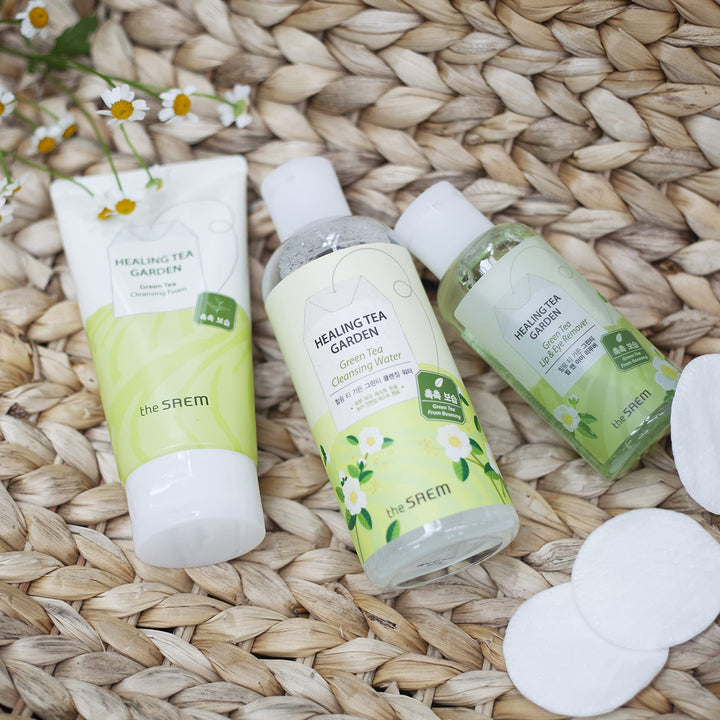 [the SAEM] Healing Tea Garden Greenn Tea Cleansing Foam 150ml - Mild Moisturizing Facial Foam with Rich Bubble, Skin Purifying & Healthy for Tough & Dry Skin