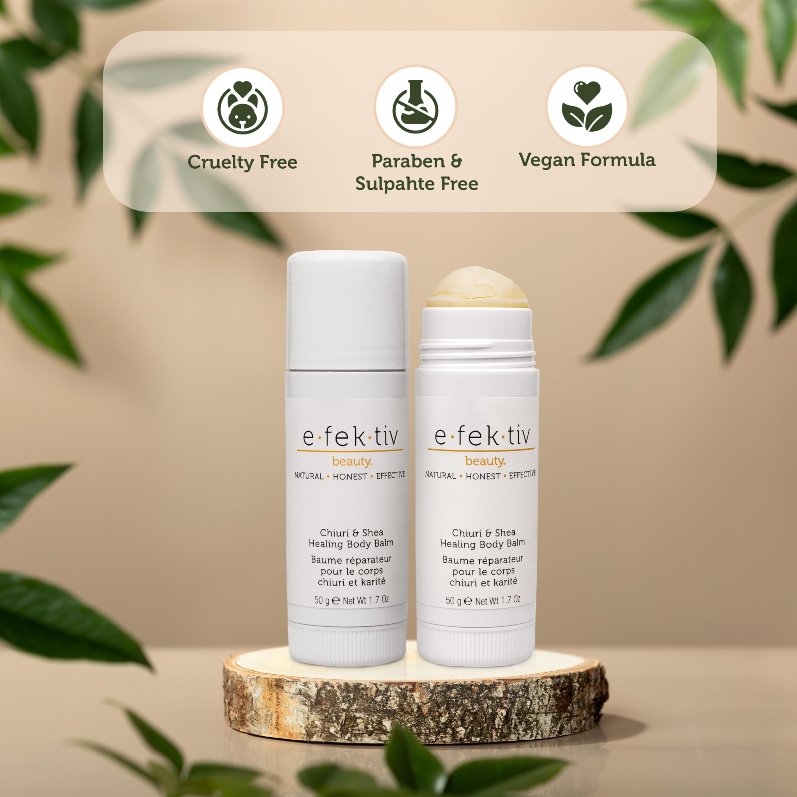 e.fek.tiv beauty Chiuri and Shea Healing Body Balm - Deep Moisturizing and Hydrating - Body Butter Hydrating Balm - Travel Size - Paraben-Sulfate Free - Unisex - 1.7 oz