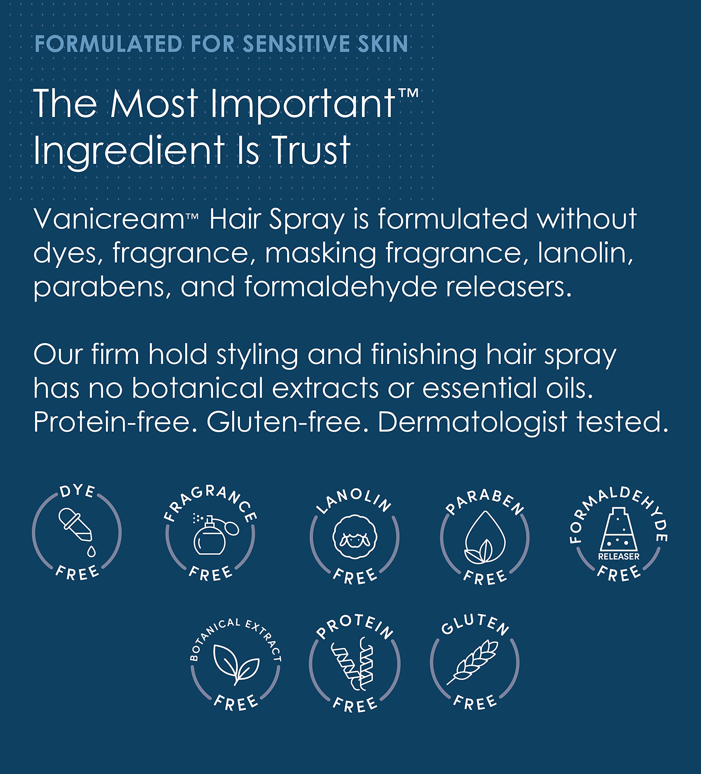 Vanicream Firm Hold Hairspray, Fragrance and Gluten Free, For Sensitive Skin, 8 Ounce, Packaging May Vary