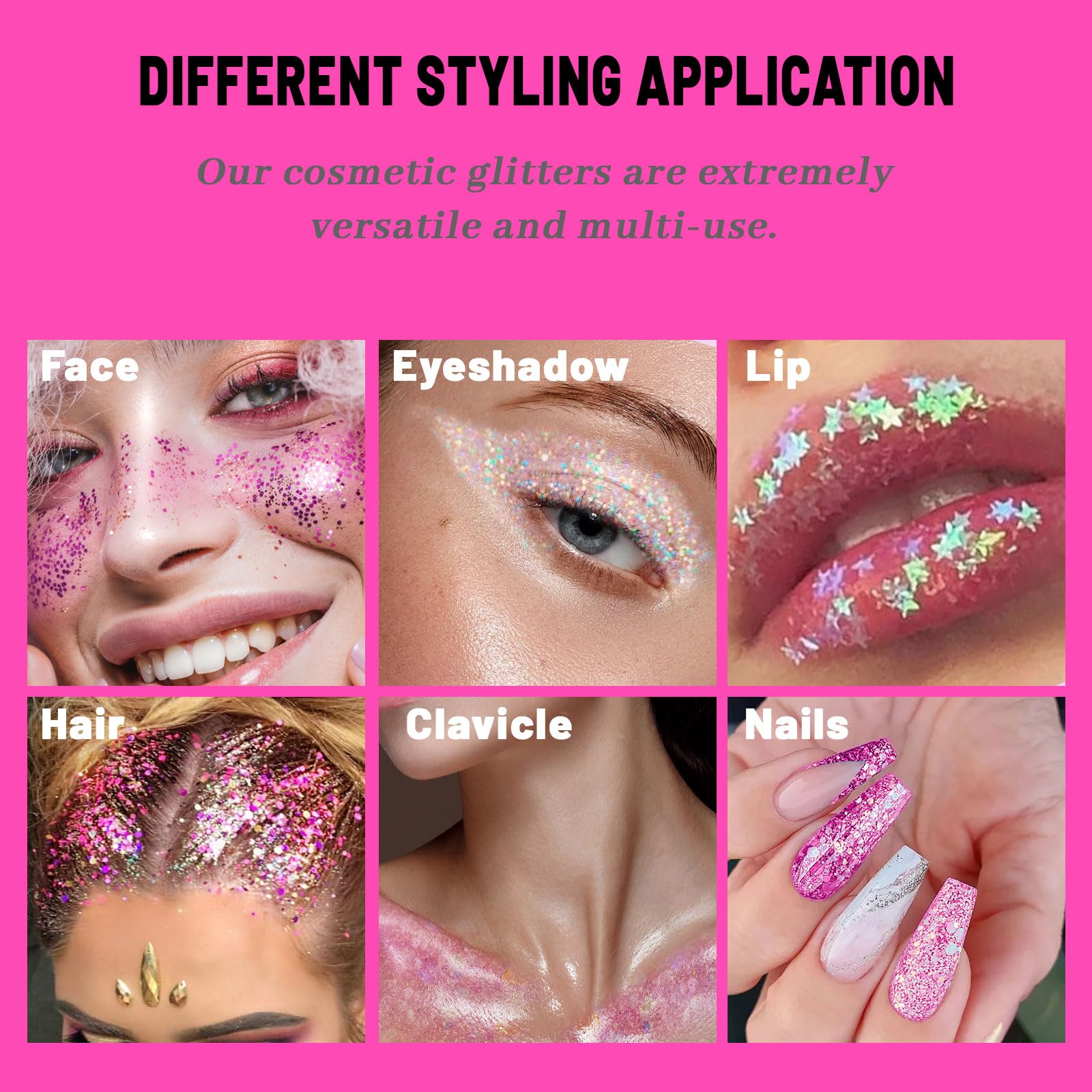 12 Colors Face Glitter Body Glitter Gel Set, Makeup Gel for Body, Hair, Face and Eye, Suitable for Musical Festival Carnival Dance Halloween Party Beauty Mermaid Sequins Makeup