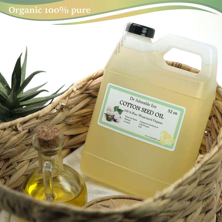Dr Adorable - 32 oz - Cottonseed Oil - Winterized 100% Pure Natural Organic Cold Pressed
