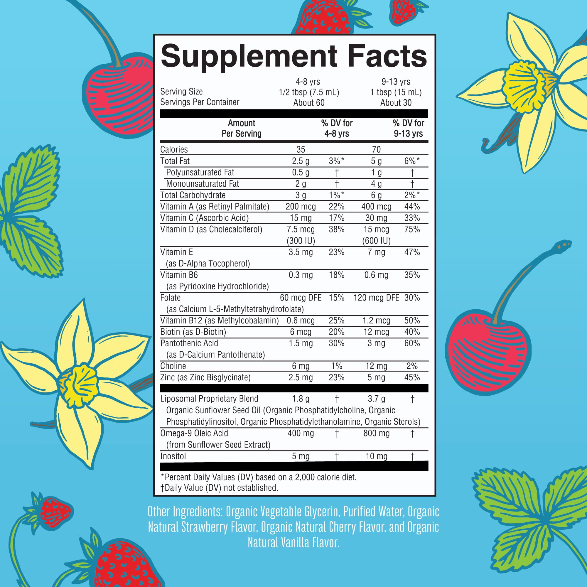 MaryRuth Organics Kids Multivitamin lipsomal | Vegan, Sugar-Free Vitamins for Kids Ages 4 | Childrens Vitamins 1-2 Month Supply | Multivitamin for Kids | Multi | Kids Vitamins | 15.22 Fl Oz