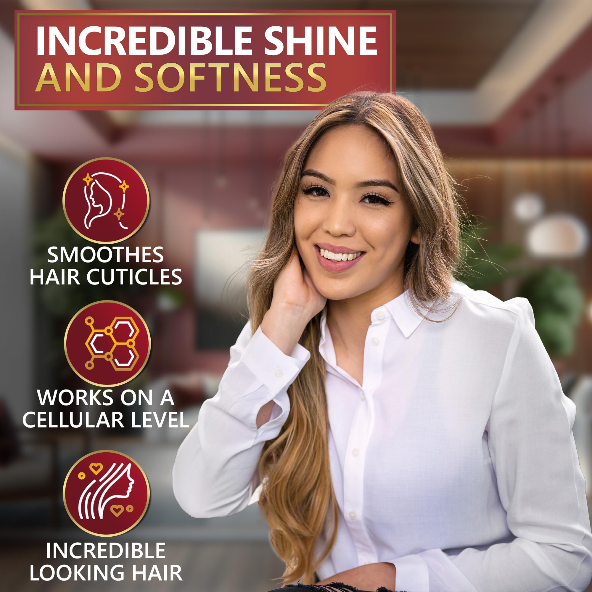 Keratin Shampoo and Conditioner Set with Hyaluronic Acid - Sulfate Free Intense Moisturizing Treatment - For Strengthening Dry and Damaged Hair - For Women and Men - Salon Grade