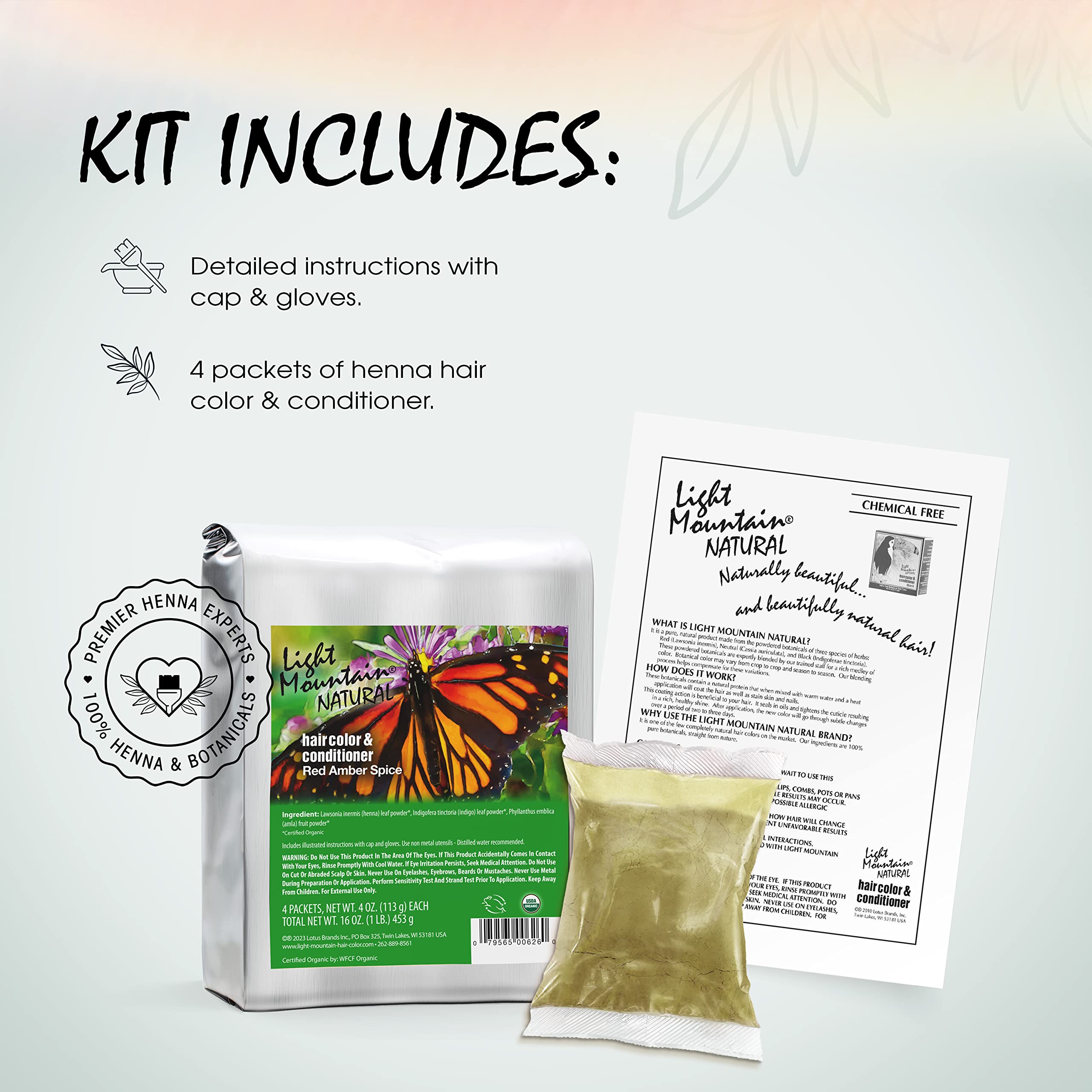 LIGHT MOUNTAIN Light Mountain Natural Bulk Hair Color And Conditioner, Red Amber Spice