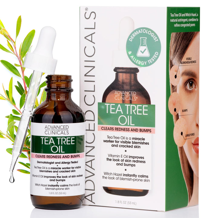 Advanced Clinicals 1.8oz Tea Tree Oil For Redness And Bumps.