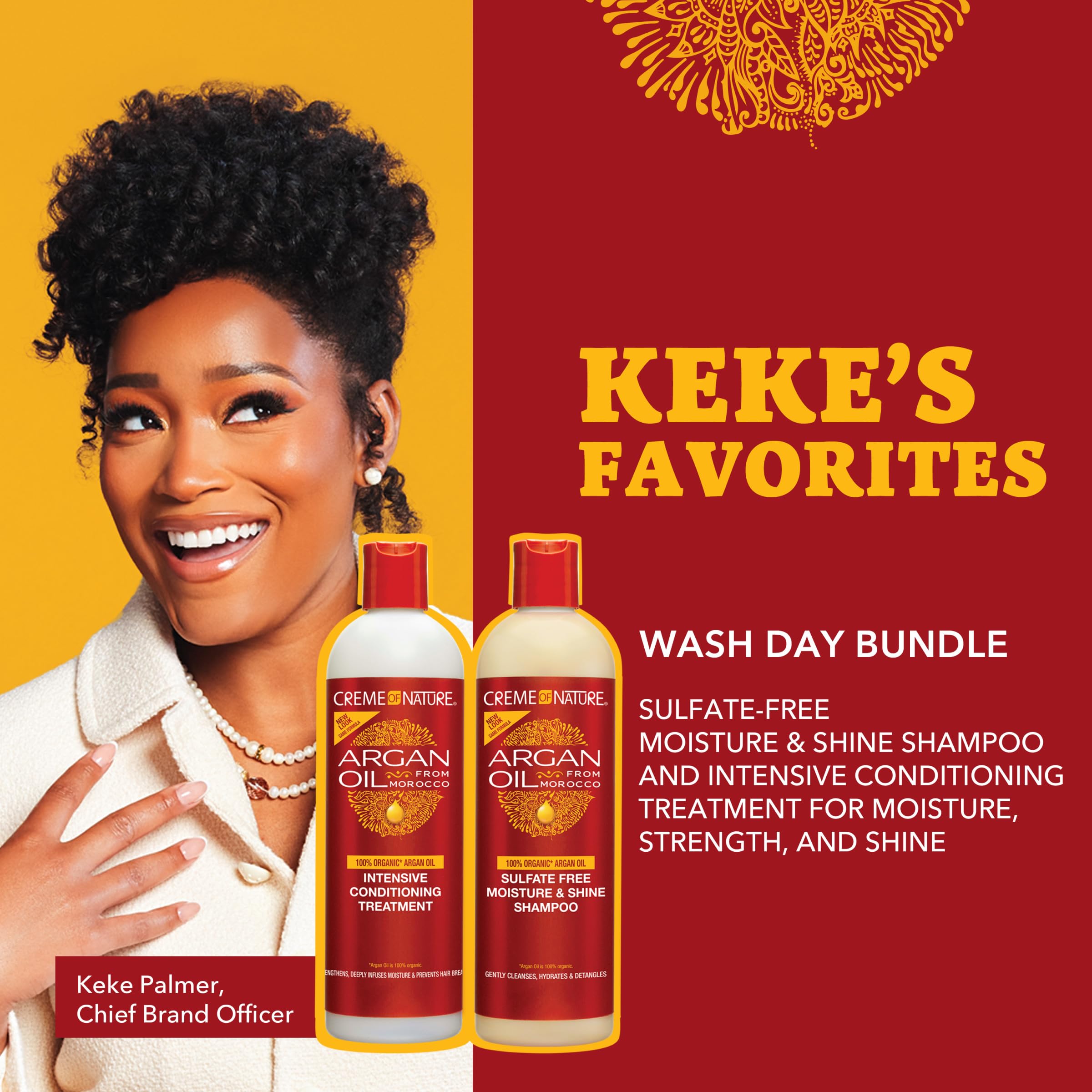 Creme of Nature Creme of Nature® Argan Oil from Morocco Sulfate-Free Moisture & Shine Shampoo and Intensive Conditioning Treatment Amazon Bundle, 2 count