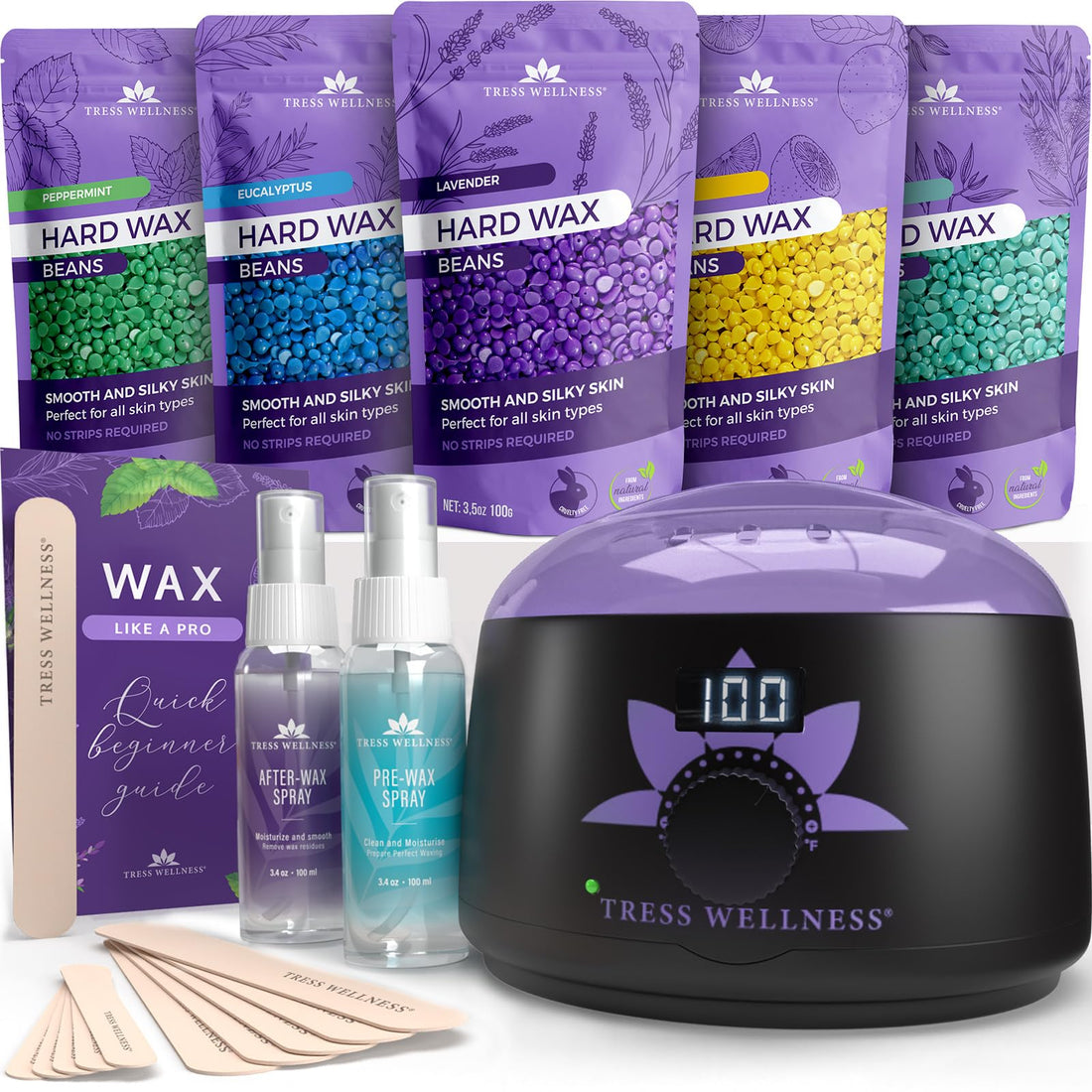 Home Waxing Kit Wax Warmer Hair Removal Waxing Kit - Professional at Home Waxing Kit - Wax Machine for Body Wax - Hard Wax Kit Wax Pot - Waxing Pot Brazilian Wax Kit - Hard Wax Warmer Wax Heater