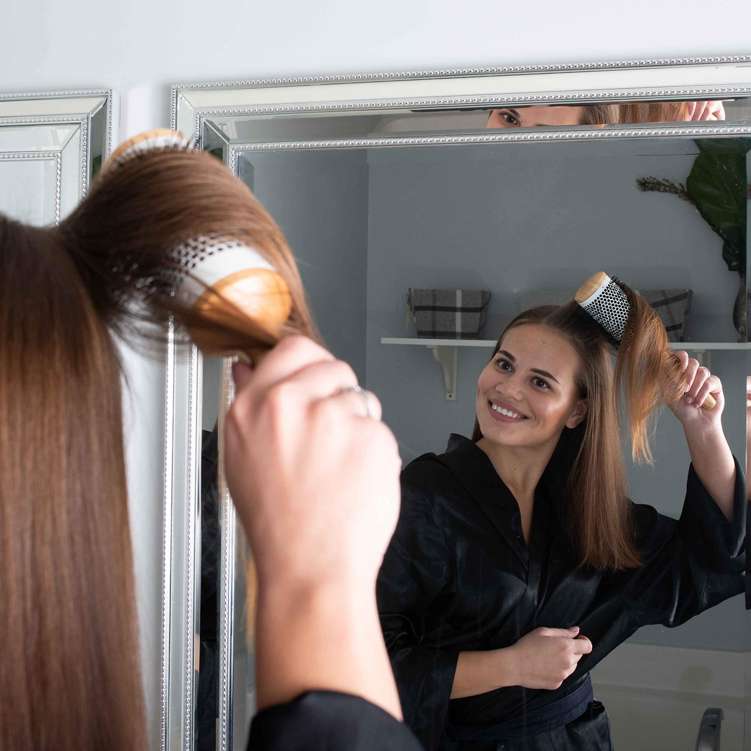 GranNaturals Thermal Round Barrel Blow Drying Ceramic + Ion Hair Brush - 2. 3 Inch Diameter