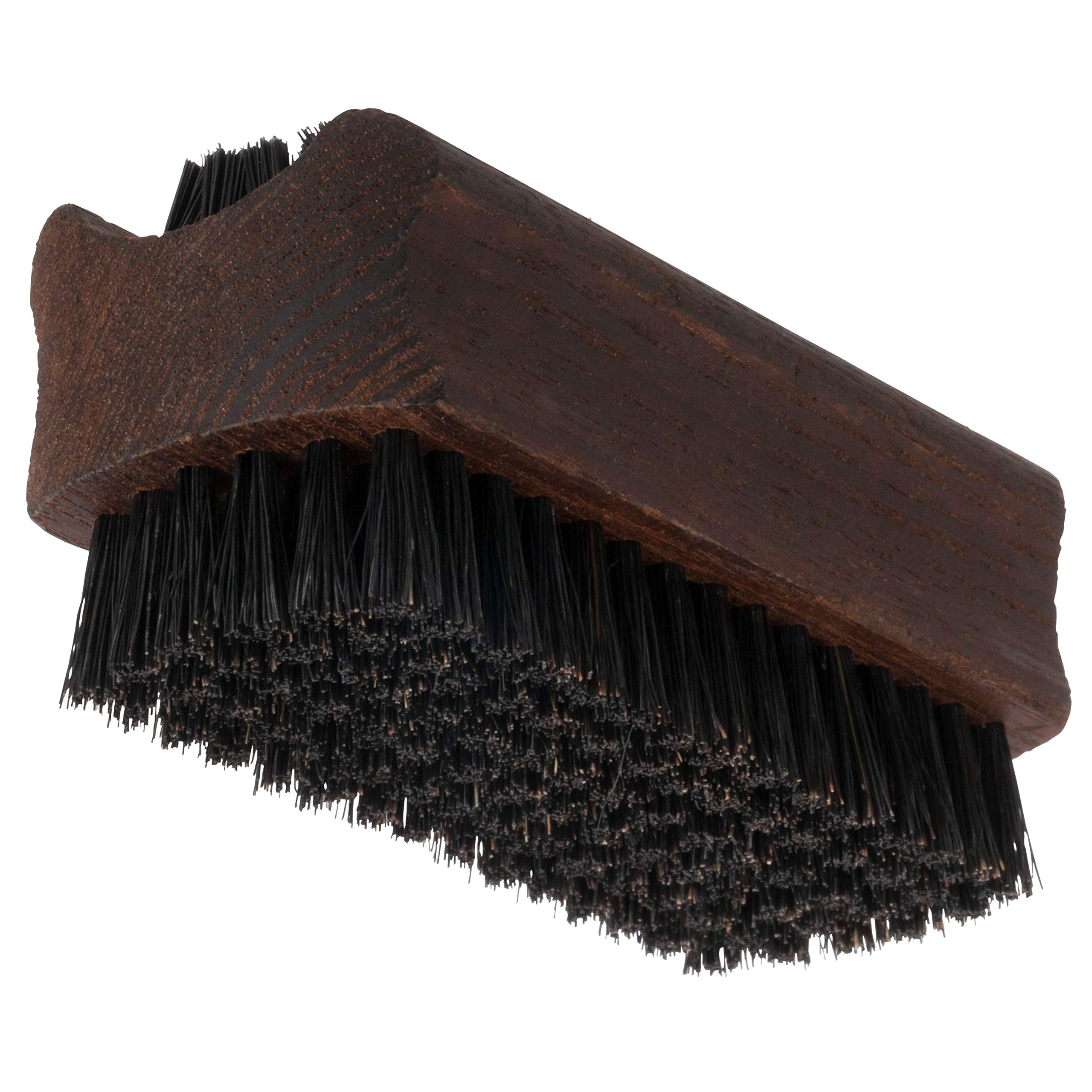 Set of 1, Oiled Thermowood with Black Pig Bristle : Bürstenhaus Redecker Natural Pig Bristle Nailbrush with Oiled Thermowood Handle, 3-3/4-Inches by 1-3/8-Inches, Black