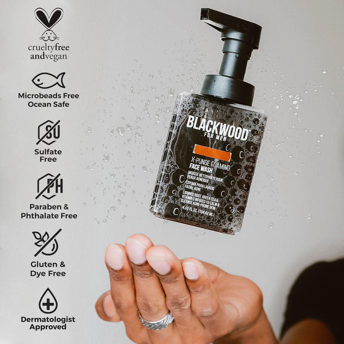Blackwood For Men X-Punge Foaming Face Wash, 4.55 Fluid