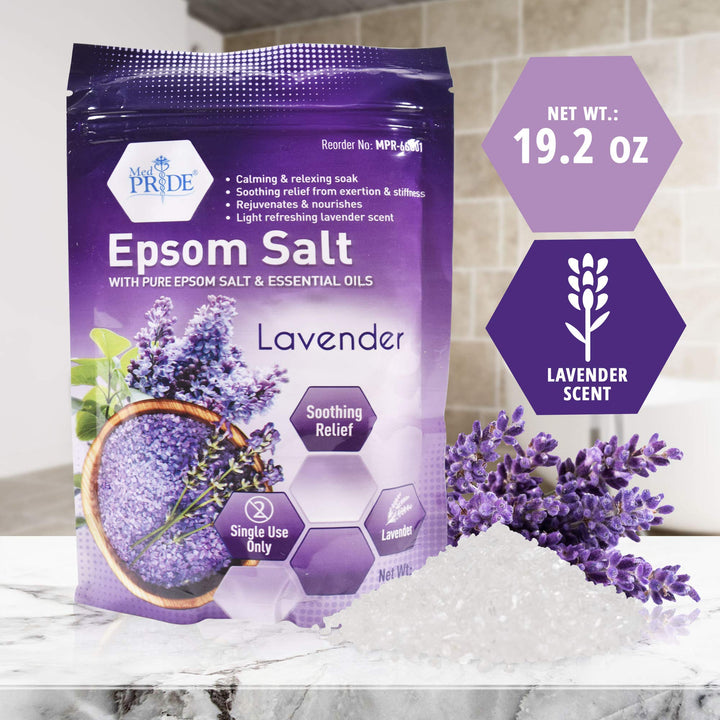 MED PRIDE Epsom Salt Foot Soak for Pain Relief, Bath Soak for Sore Muscles with Spearmint and Menthol Essential Oils, Soaking Salts, 19.2oz