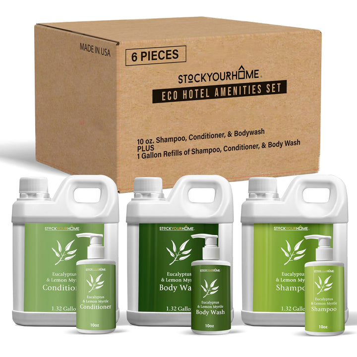 Shower Essentials Set for Men and Women, Includes 10 oz Body Wash, Shampoo, and Conditioner, Hydrating & Nourishing Shampoo Conditioner Body Wash Set, guest bathroom toiletries, for Hotels