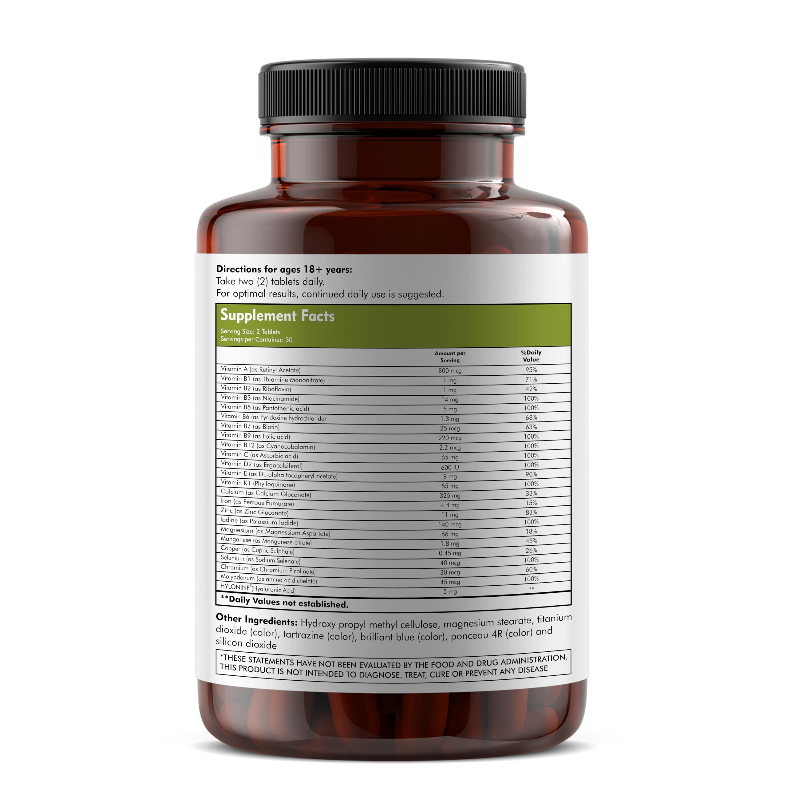 MEIBOTAN Multivitamin Tablets for Men and Women with Zinc, Vitamin C, Vitamin D3