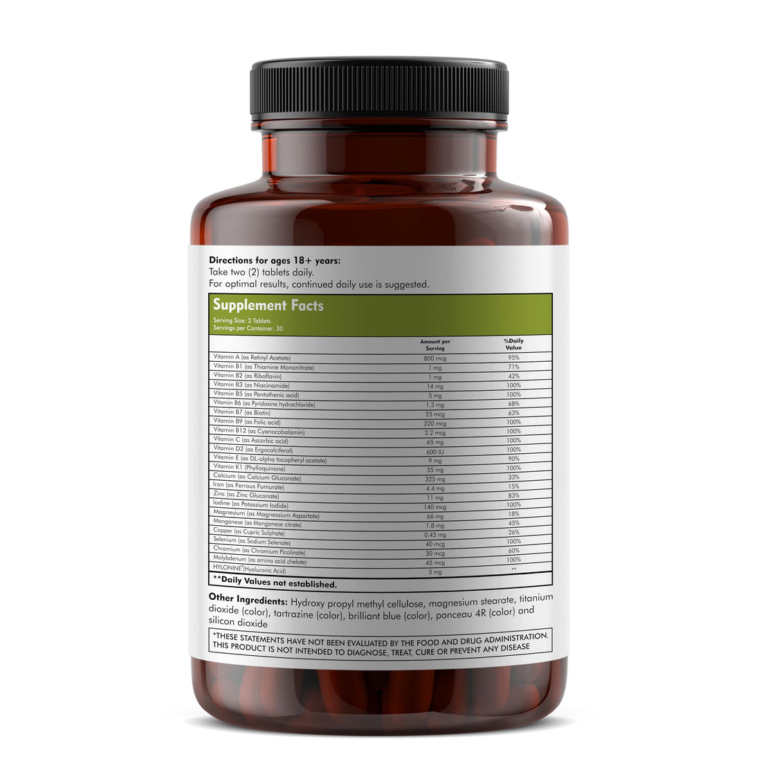 MEIBOTAN Multivitamin Tablets for Men and Women with Zinc, Vitamin C, Vitamin D3