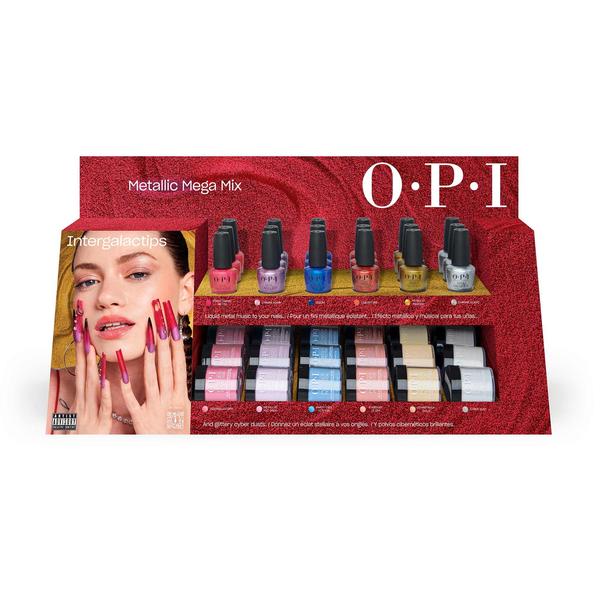 OPI Powder Perfection 6PC Trial Kit | Opaque Multicolor Nail Dipping Powder Gift Set | Metallic Mega Mix Collection