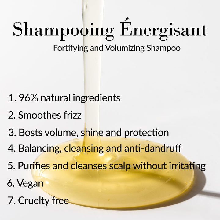 Leonor Greyl Paris Shampooing Energisant - fortifying and volumizing shampoo for thinning hair. 96% natural ingredients and vegan. 6.7 oz. made in France.