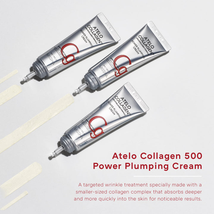 MISSHA ATELO COLLAGEN 500 POWER PLUMPING CREAM - Korean Collagen cream for face with 4 kinds of collage - Day & Night Moisturizer