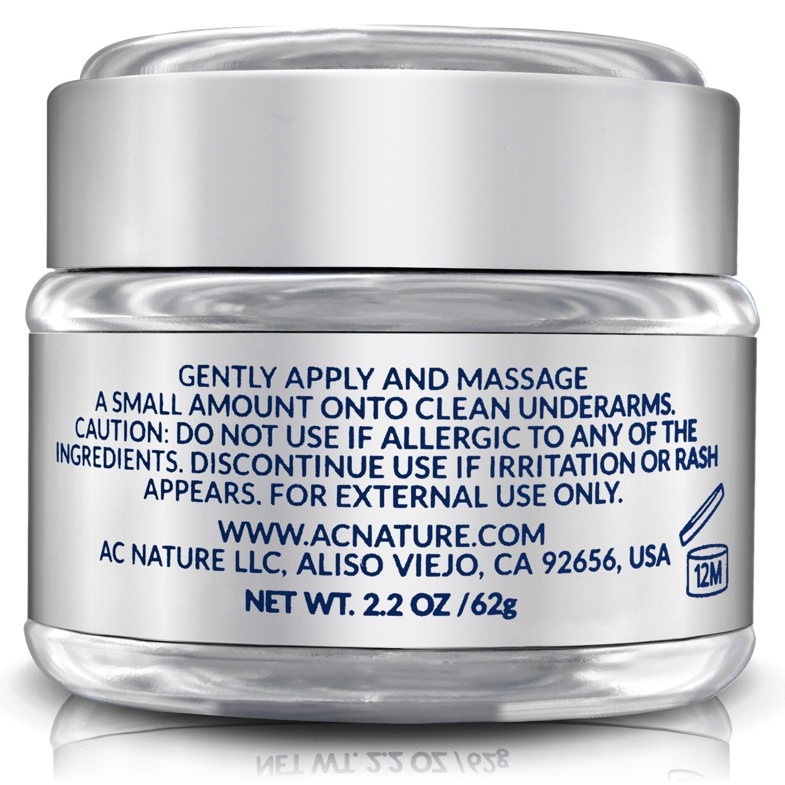 AC NATURE 100% Natural Lavender Deodorant Cream, Aluminum, Alcohol and Paraben Free, Scented with Organic Essential Oils for Women and Men, 2.2 oz.