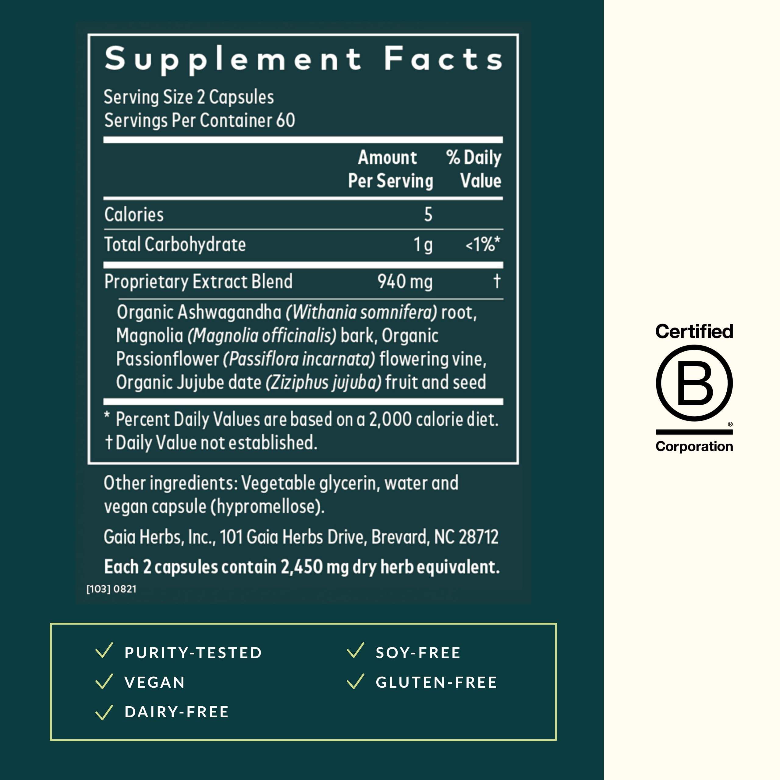 Gaia Herbs SleepThru - Natural Sleep Support Supplement with Organic Ashwagandha Root, Organic Magnolia Bark, Passionflower, and Jujube Date - 120 Vegan Liquid Phyto-Capsules (60-Day Supply)