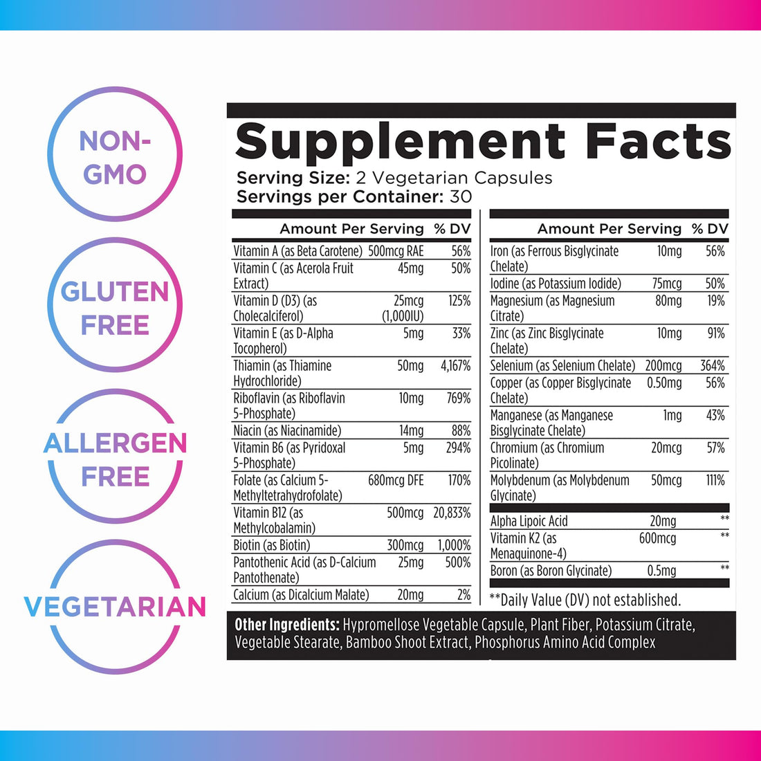 Livingood Daily Methylated Multivitamin for Women & Men, Multi Vitamin - Mineral Supplement Capsules with Iron, B Complex, Selenium, & Zinc - Non-GMO, Gluten-Free, Vegetarian Multi Vitamins for Adults