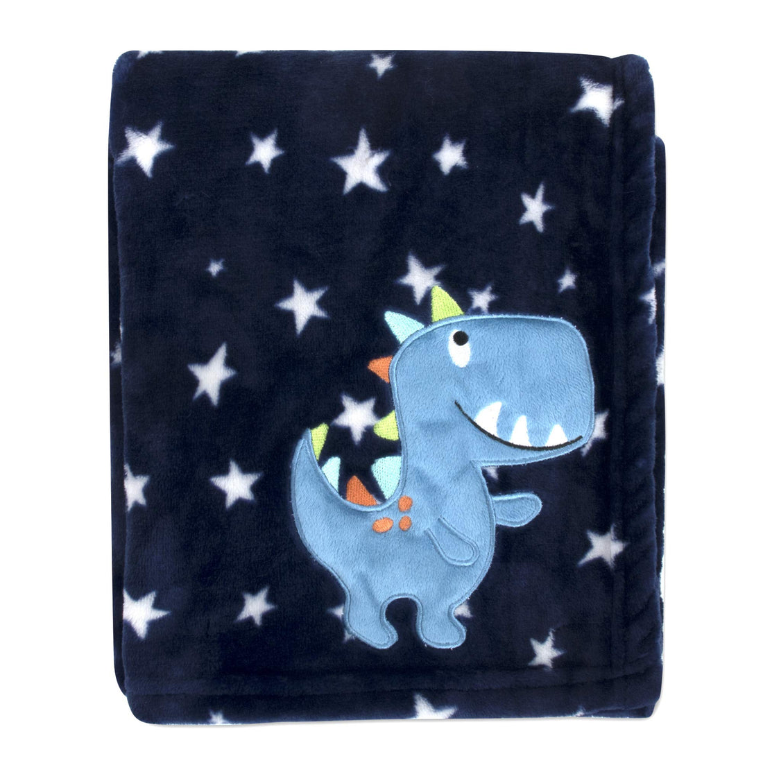 Plush Fleece Throw and Receiving Baby Blankets for Boys and Girls 30x36 (Blue Dino)