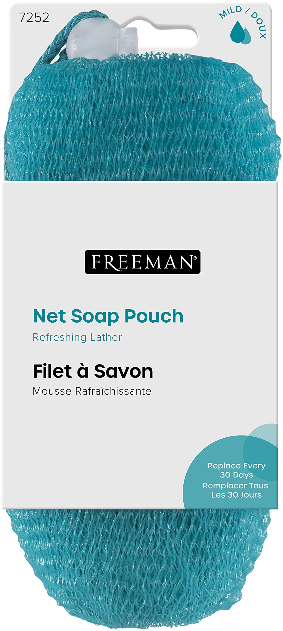 FREEMAN (FRHKR) Soap Saver Bags, Loofah Body Scrubber Bath Sponges, Exfoliating Pouches for Bar Soap, Multicolored, Pack of 4