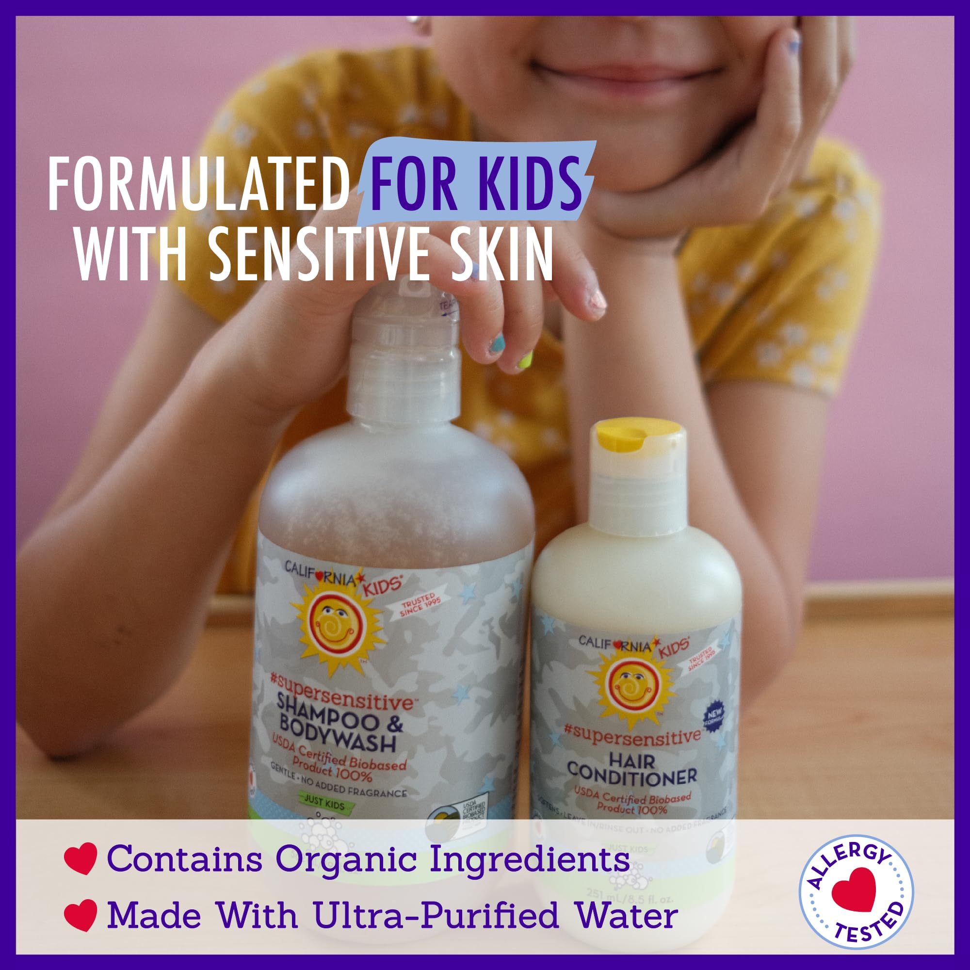 California Kids Super Sensitive Unscented Shampoo and Bodywash | 100% Plant-Based | Gentle Skincare | Fragrance Free | Hypoallergenic | 251 mL / 8.5 fl. oz.