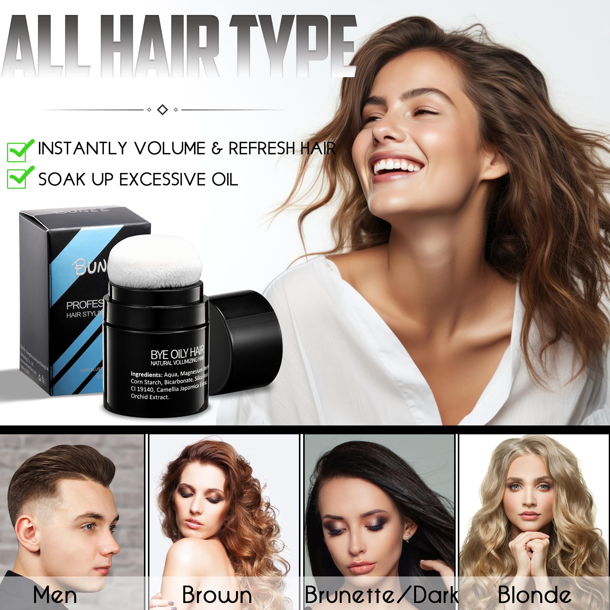 CCbeauty Dry Shampoo Powder, Travel Volume Dry Shampoo for Women and Men, Non-Aerosol Benzene-free, No White Cast, Formulated without Gluten, Mattifying Root Fuller Looking Refreshing Hair, 0.35oz