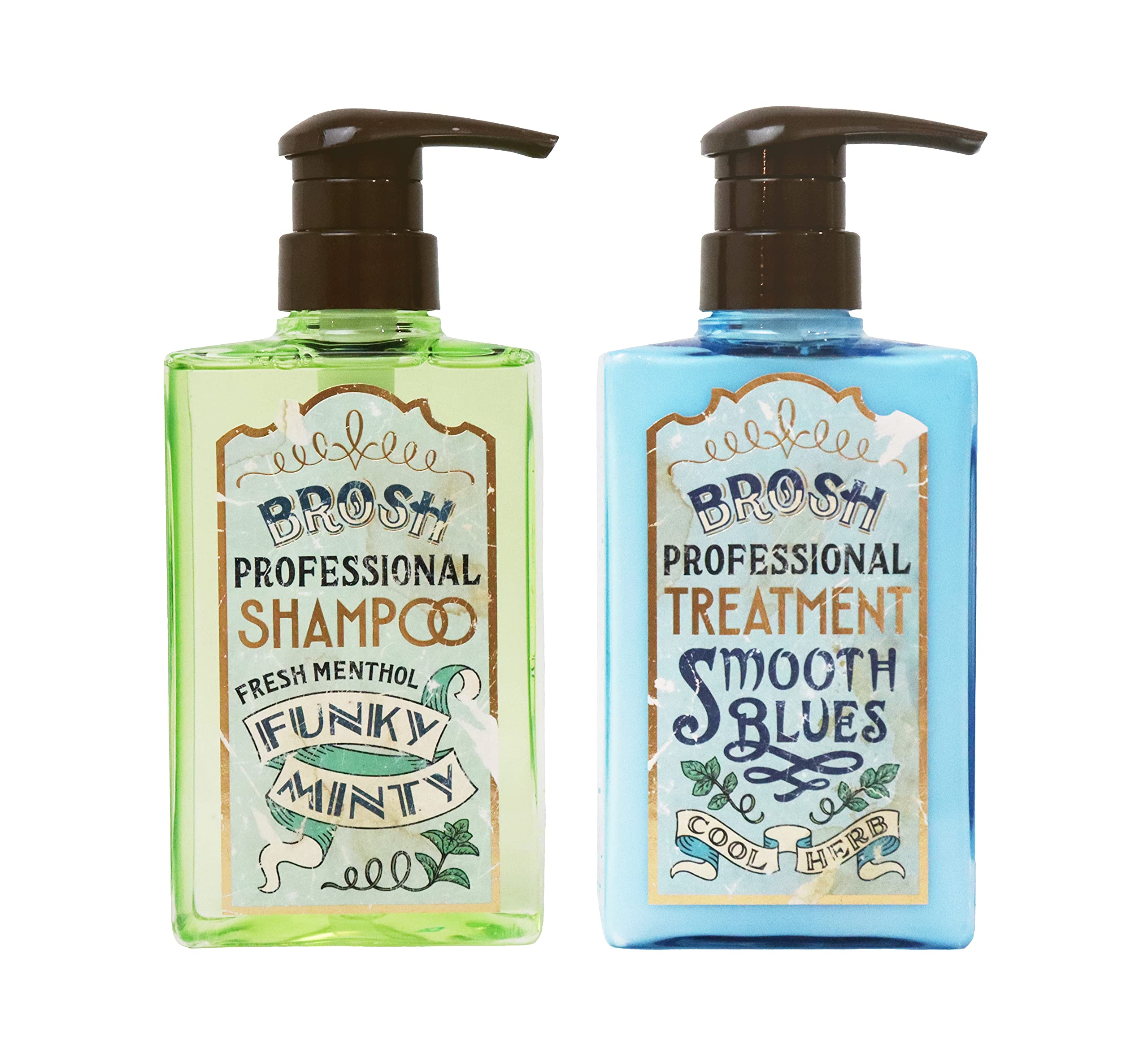 BROSH Funky Minty Shampoo Botanical Menthol Deep Cleanse with Plant-Based Ingredients, 13.5 Oz