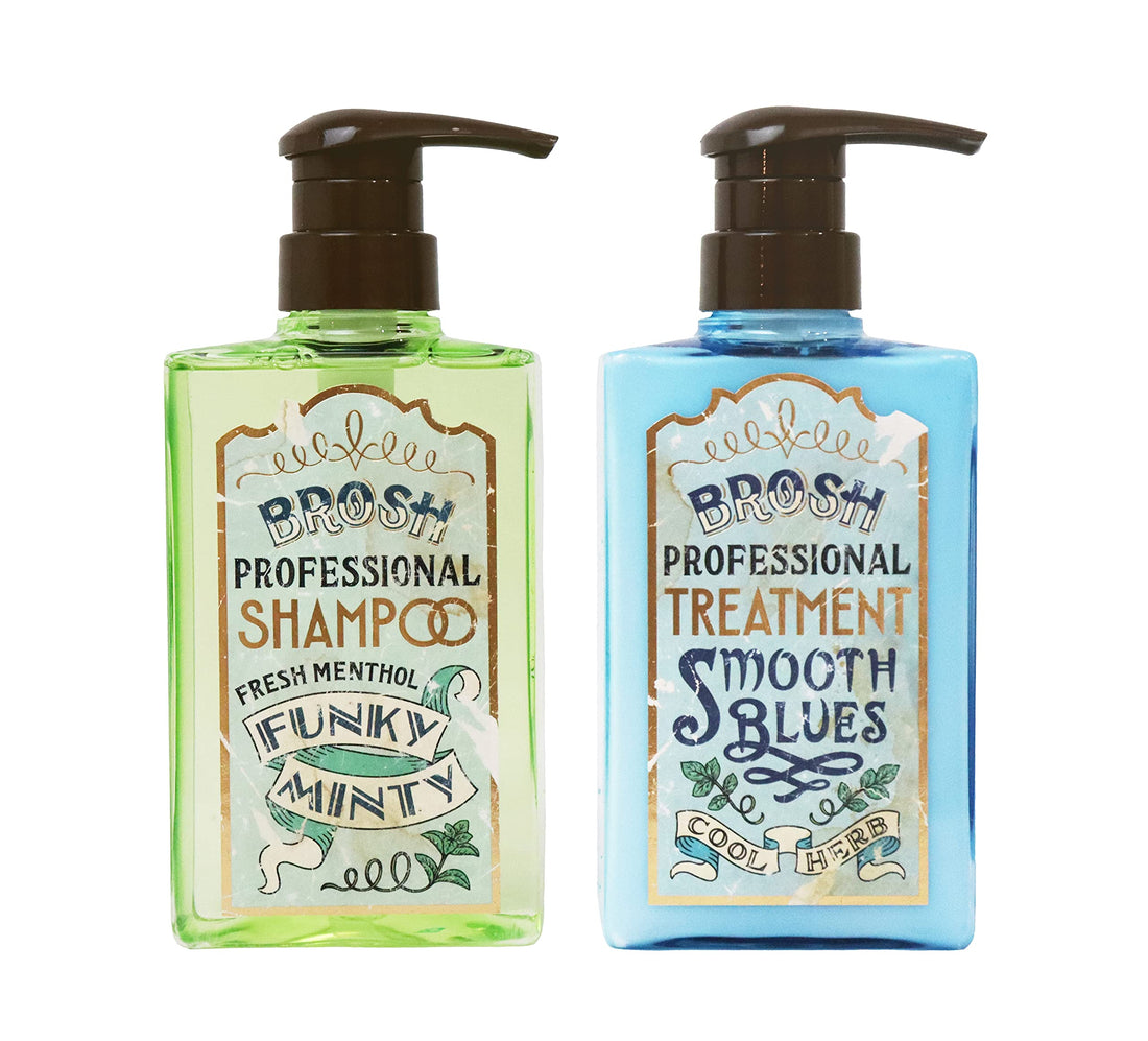 BROSH Funky Minty Shampoo Botanical Menthol Deep Cleanse with Plant-Based Ingredients, 13.5 Oz
