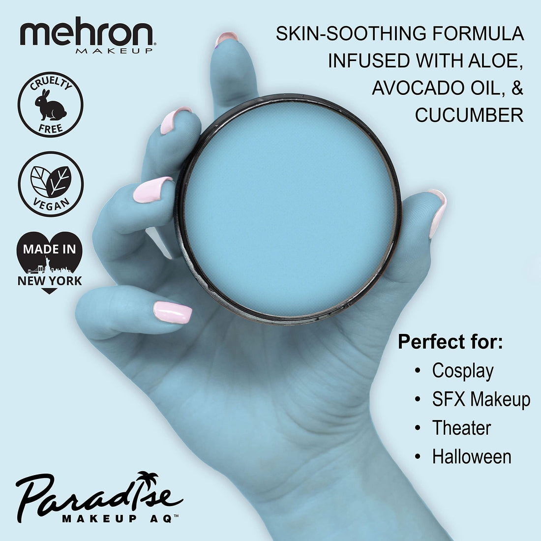 Mehron Makeup Paradise Makeup AQ Face & Body Paint (1.4 oz) (Light Blue)