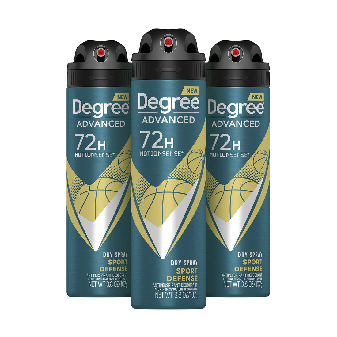 Degree Men Antiperspirant Deodorant Dry Spray, Sport Defense, 3 Count