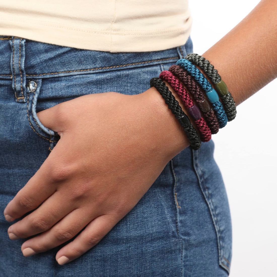 L. Erickson Ponytail Holders - Set of Eight - Hunter by L. Erickson