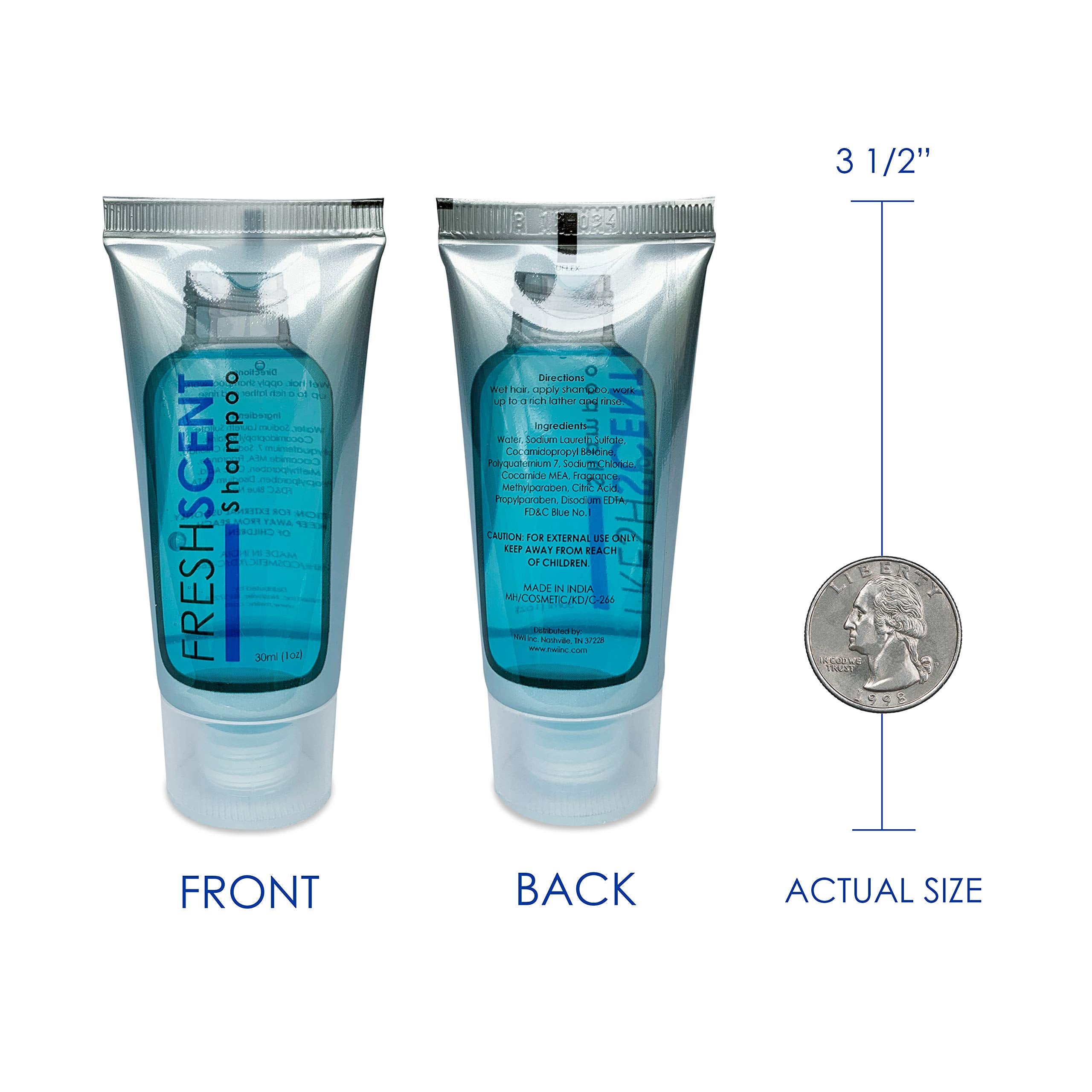 FRESHSCENT Shampoo 1oz (100 Pack) Hotel Travel Size, Bulk Amenities and Toiletries for Hospitality