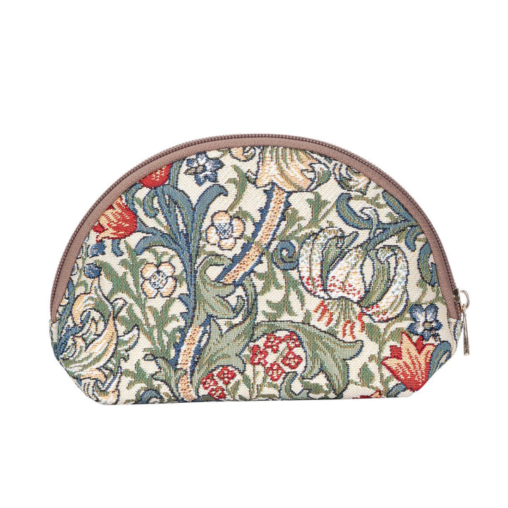 Signare Tapestry cosmetic bag makeup bag for Women with William Morris Golden Lily Design (COSM -GLILY)