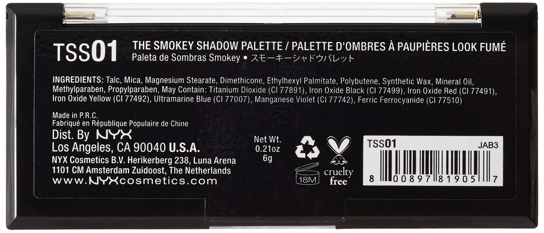 NYX Cosmetics The Smokey Fume Shadow Palette, 0.21 Ounce