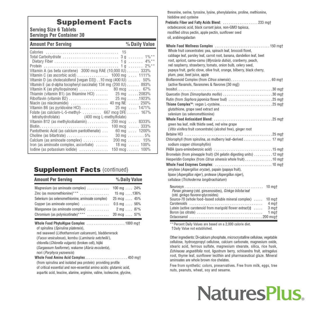 Natures Plus Ultra Source of Life Mini-TAB 180