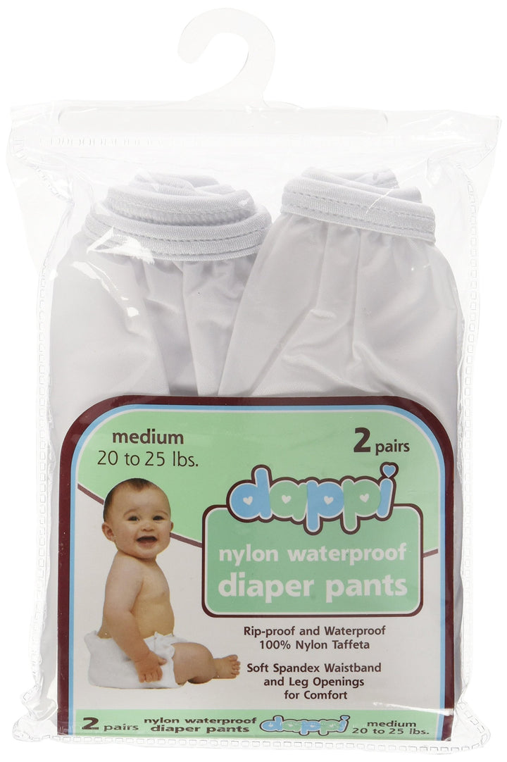 Reusable Waterproof 100% Nylon Taffeta Diaper Pants for Potty Training & Swimming, Leak-Proof & Rip-Proof, Medium (Fits 20 - 25 lbs), 2 Counts