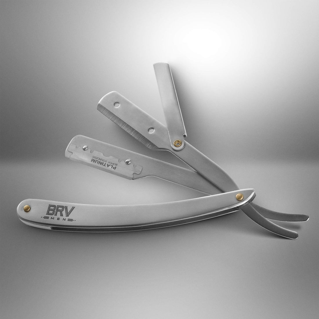 BRV MEN Straight Razor | 100 Single Edge Lord Platinum Saloon Blades | 100% Stainless Steel | Professional Shavette For Close Shaving | Exquisite Design For Classy Gentlemen | Straight Raz