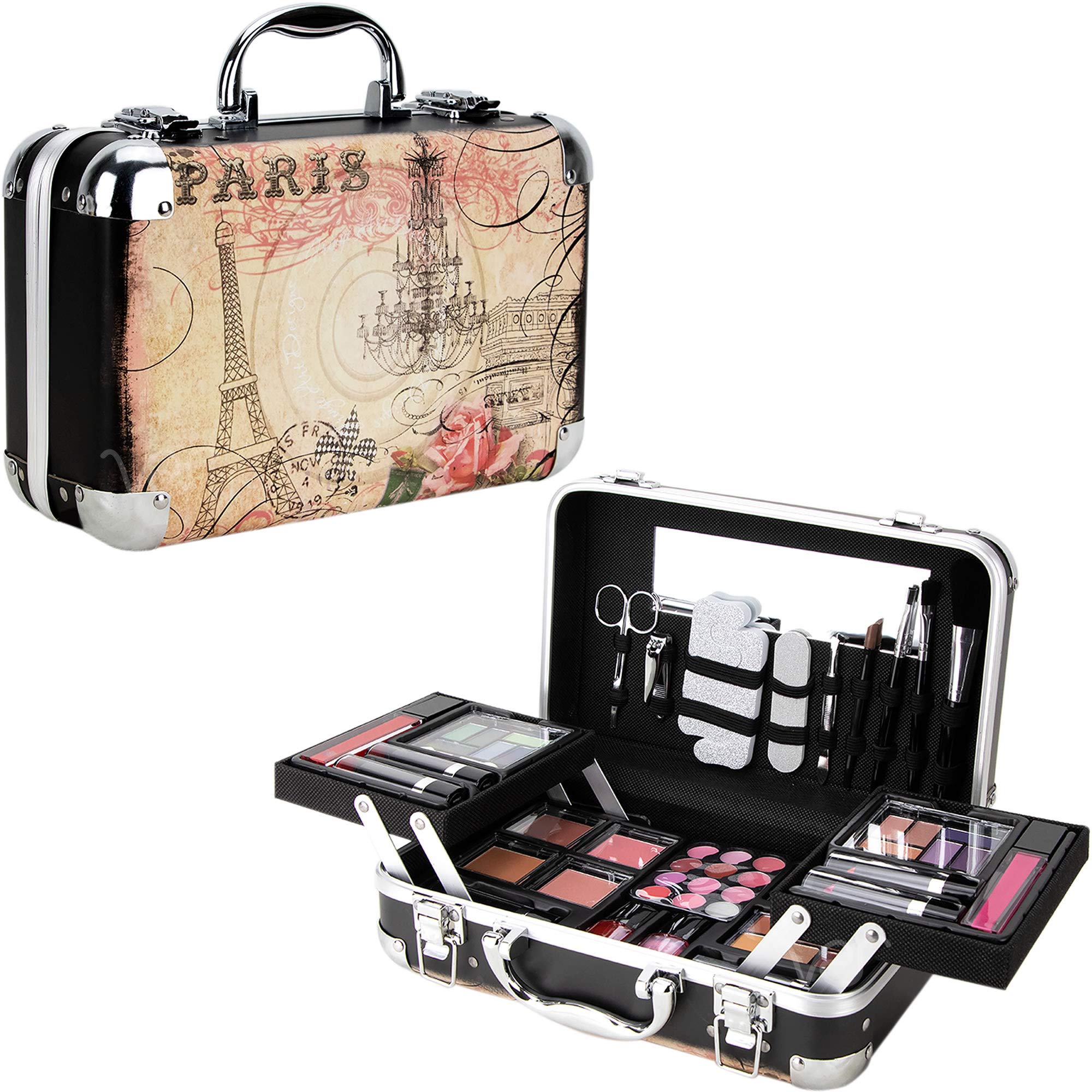 Ver Beauty 61pcs Makeup Gift Set With Extendable Trays and Mirror - Vmk1506, Paris Theme, 1 count