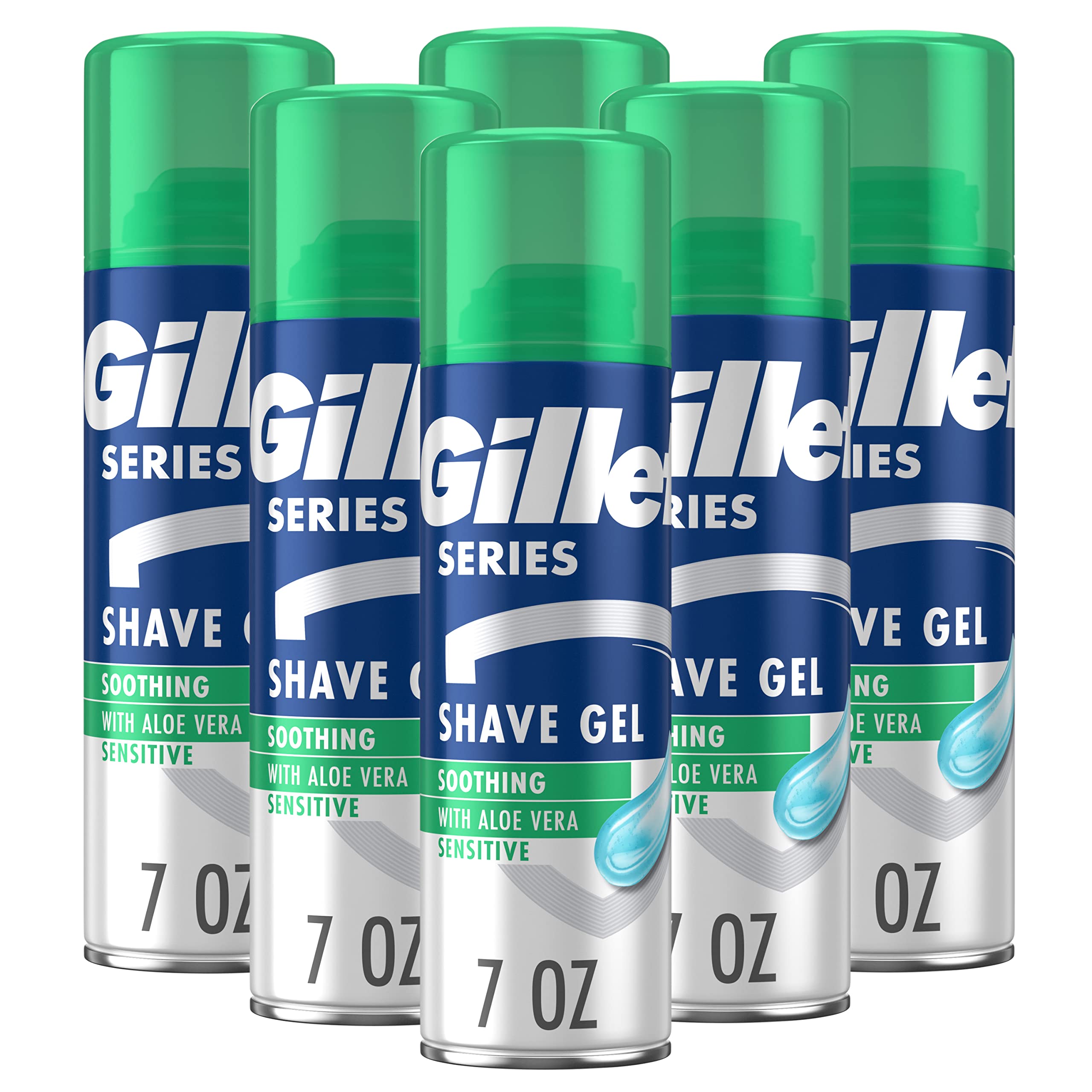 Gillette Series 3X Action Shave Gel, Sensitive, 7 Ounce (Pack of 6)