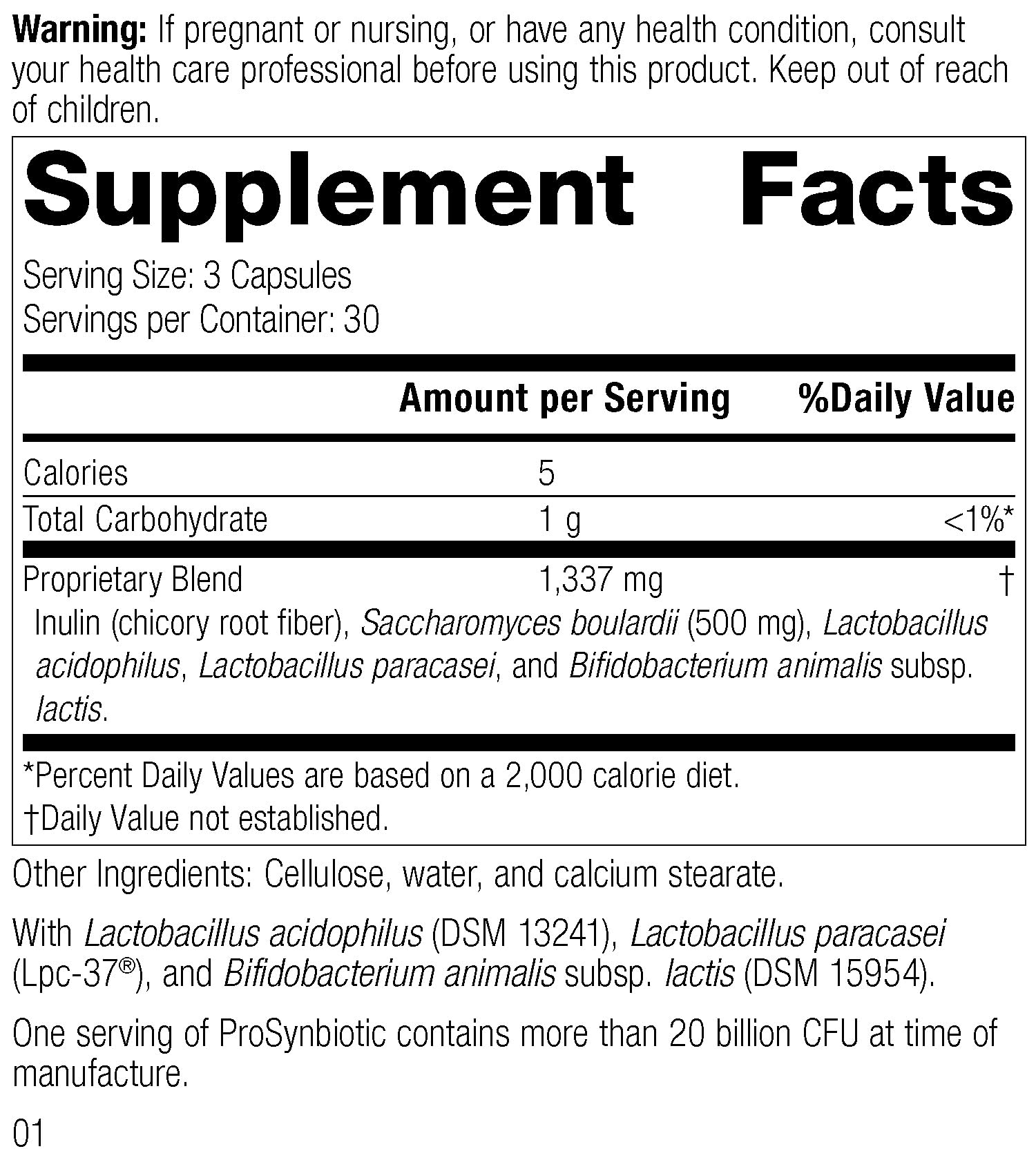 Standard Process ProSynbiotic - Whole Food Bowel, Immune Support, Digestion and Digestive Health with Bifidobacterium, Chicory Root, Lactobacillus Acidophilus, and Inulin - Vegetarian - 90 Capsules